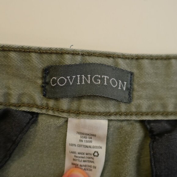 DAMAGED Covington Green Chino Pleated Shorts High Rise 34 / 8.5 Cotton - Picture 4 of 6